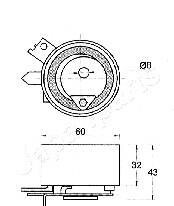 Фото 2 - Натяжной ролик ремня ГРМ JAPANPARTS BE-122 (BE122)