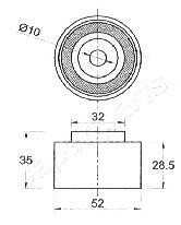 Фото 2 - Натяжной ролик ремня ГРМ JAPANPARTS BE-312 (BE312)