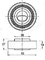 Фото 2 - Натяжной ролик ремня ГРМ JAPANPARTS BE-409 (BE409)