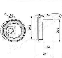 Фото 2 - Натяжной ролик ремня ГРМ JAPANPARTS BE-419 (BE419)