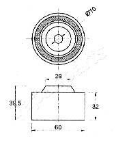 Фото 2 - Натяжний ролик ременя ГРМ JAPANPARTS BE-513 (BE513)