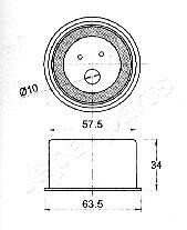 Фото 2 - Натяжной ролик ремня ГРМ JAPANPARTS BE-515 (BE515)