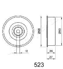 Фото 2 - Натяжний ролик ременя ГРМ JAPANPARTS BE-523 (BE523)