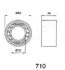 Фото 2 - Натяжной ролик ремня ГРМ JAPANPARTS BE-710 (BE710)