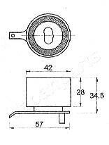 Фото 2 - Натяжний ролик ременя ГРМ JAPANPARTS BE-808 (BE808)