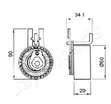 Фото 2 - Натяжний ролик ременя ГРМ JAPANPARTS BE-818 (BE818)
