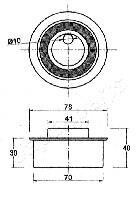 Фото 2 - Натяжной ролик ремня ГРМ JAPANPARTS BE-H03 (BEH03)