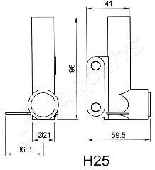 Фото 2 - Натягувач ременя ГРМ JAPANPARTS BE-H25