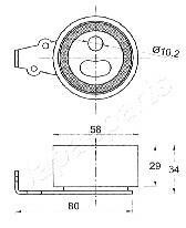 Фото 2 - Натяжной ролик ремня ГРМ JAPANPARTS BE-K05 (BEK05)