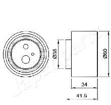Фото 2 - Натяжной ролик ремня ГРМ JAPANPARTS BE-K09 (BEK09)