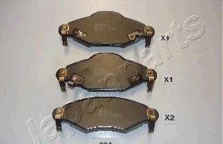 Комплект тормозных колодок, дисковый тормоз - (044650D040, 044650D010) JAPANPARTS PA-204AF (фото 1)