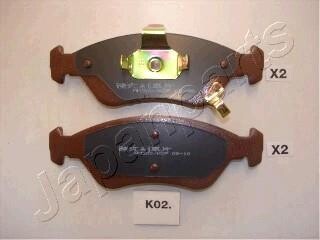 Комплект тормозных колодок, дисковый тормоз - JAPANPARTS PA-K02AF