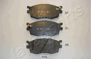 Комплект тормозных колодок, дисковый тормоз - (581011GA00, 581011GE00, 581011JA10) JAPANPARTS PA-K12AF (фото 1)