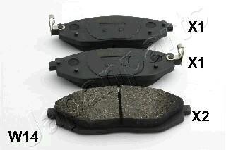 Комплект тормозных колодок, дисковый тормоз - JAPANPARTS PA-W14AF