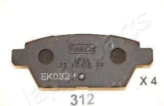 Комплект тормозных колодок, дисковый тормоз - JAPANPARTS PP-312AF