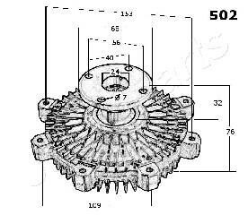 Фото 2 - Вискомуфта вентилятора JAPANPARTS VC-502 (VC502)