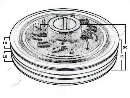 Фото 3 - Шків колінвалу / Демфер JAPKO 122500