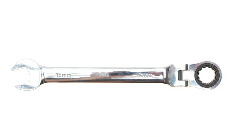 Ключ рожково-накидной с трещоткой 15 мм 72 зуб. L-245 мм - JBM 10559