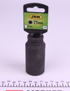 Головка торцева ударна 1/2" 27 мм 12-граней Long 78 мм - JBM 11613