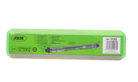 Ключ динамометрический (1/4", 270мм, 2-24 H*м) - JBM 51262