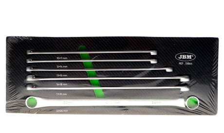 Набор ключей накидных 12-гранных длинных 6шт (10-24мм) - JBM 51864