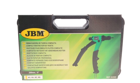 Заклепочник компактный для снимаемых гаек 200mm/8" (M3/M4/M5/M6) - JBM 52595