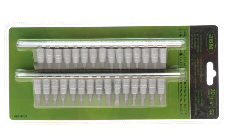 Набір головок 1/4" зі вставками комбінованими 30 од. - JBM 52908