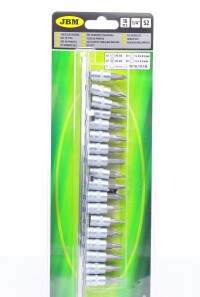 Набір головок 1/4" зі вставками комбінованими 18 од. - JBM 52909