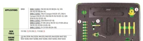 Инструмент регулировки зубчатого ремня BMW (N42/N46) 2.0 - JBM 53261