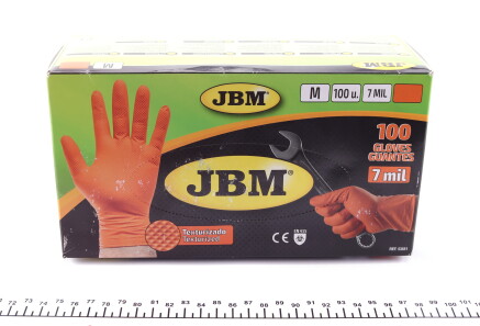 Перчатки нитриловые (M) 100 шт. 7 mil (оранжевые Diamond texture) - JBM 53551