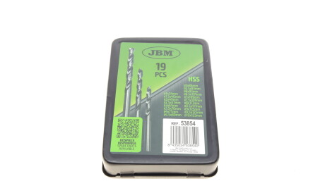 Набір свердл HSS 4341 Ø1-10 мм 19 од. - JBM 53854