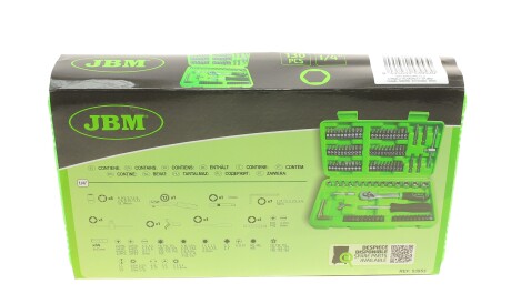 Набор инструмента комбинированный 1/4"" (головки,"Набір інструментів комбінований 1/4"" (головки - JBM 53953