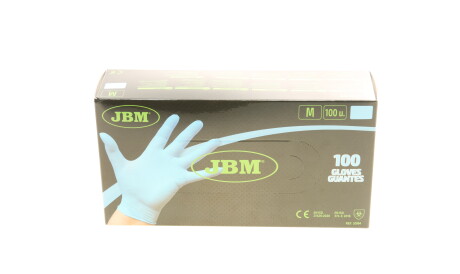 Рукавиці нітрилові (M) 100шт (3.5mil) (блакитні) - JBM 53984