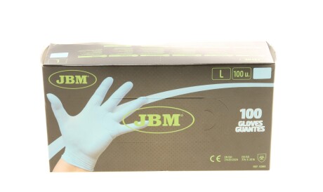 Рукавиці нітрилові (L) 100шт (3.5mil) (блакитні) - JBM 53985