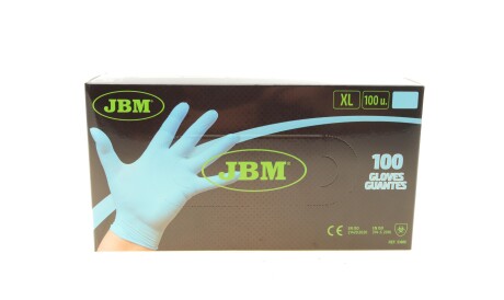 Рукавиці нітрилові (XL) 100шт (3.5mil) (блакитні) - JBM 53986