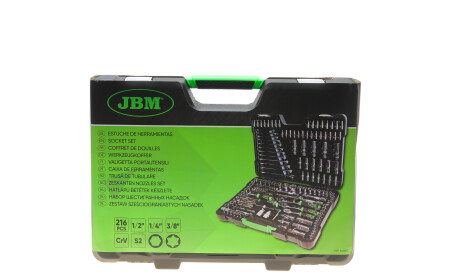 Набор ключей и насадок шестигранных 216 предметов хромированые - JBM 54045