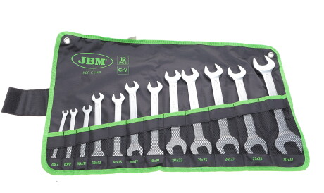 Набор ключей рожковых 6x7-30x32 мм 12 ед. - JBM 54149