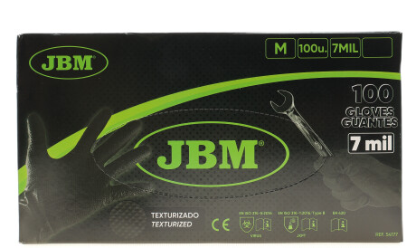 Рукавиці нітрилові (M) 100шт (7mil) (чорні Diamond texture) - JBM 54177