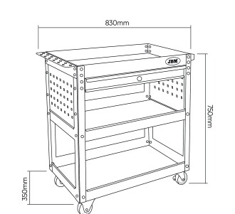 Bізoк для інcтpумeнту 3 відкриті секції 150 кг - JBM 54499