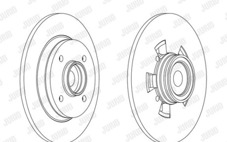 Citroen диск гальмів.задн з підш. і кільцем abs c4ds4peugeot 308 07- - Jurid 562450JC1