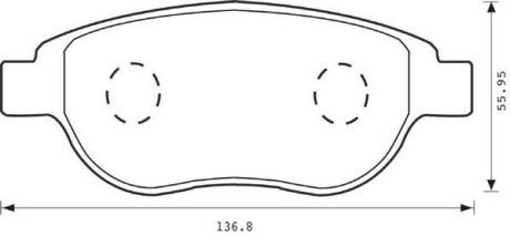 Комплект тормозных колодок, дисковый тормоз - (425222, 425235, 425250) Jurid 573031J (фото 1)