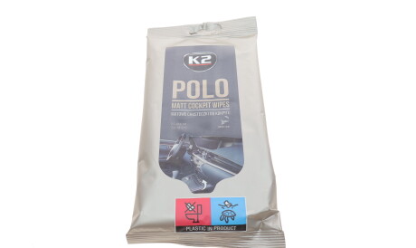Салфетки для ухода за элементами из пластмасы и резины в салоне Polo Matt Cockpit Wipes (24 шт) - K2 K425