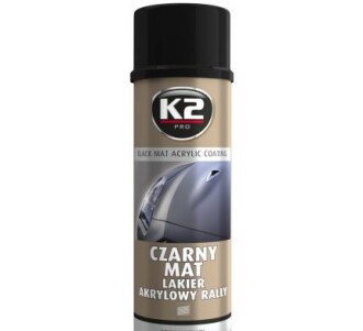 Lakier akrylowy czarny mat ralley 500ml // - K2 L340
