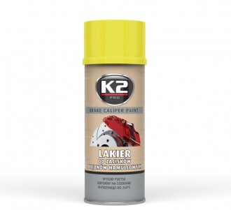 Краска для тормозных суппортов желтая (аэрозольная/высокотемпературная) 400ml - K2 L346ZO