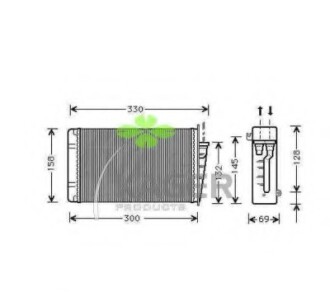 Теплообменник, отопление салона - KAGER 32-0164
