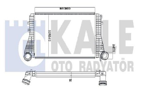 Радіатор інтеркулера OTO RADYATOR - (1K0145803S, 1K0145803T, 3C0145805P) Kale 342100