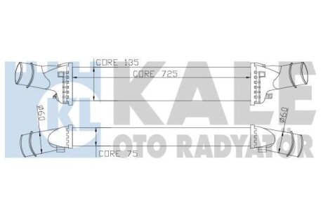 Радиатор интеркулера AudI A4, A5, A6, A7, A8, Q5, Porsche Macan KA - Kale 342400