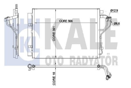 Радіатор кондиціонера Hyundai Elentra (11-), i30 (12-)/KIA Ceed (12-), Cerato (13-) OTO RADYATOR - Kale 342525
