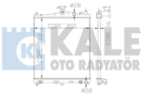Радіатор охолодження двигуна (паяний) Nissan Micra (03-), Note (04-) АКПП 1.2i, 1.4i, 1.6i OTO RADYATOR - Kale 363200