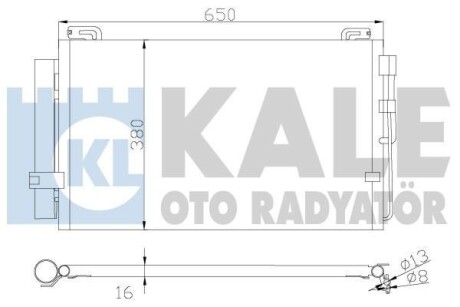 Радіатор кондиціонера Hyundai Matrix (01-) 1.6i, 1.8i OTO RADYATOR - Kale 391300